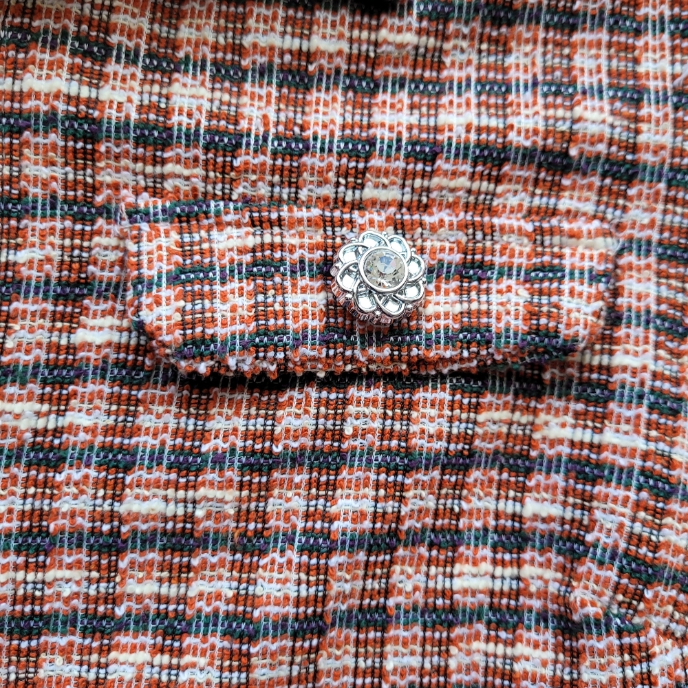 Miss Selfridge Petites jacket shirt Blazer Crop Puff Shoulder SZ 6 - Picture 3 of 11
